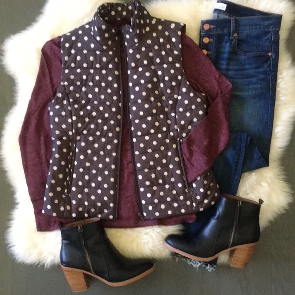 LOFT Polka Dot Puffer Vest, size Small ❤️ - Picture 10 of 11